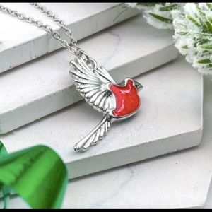 Red Cardinal Necklaces with Stainless Steel 18” Chain NWOT